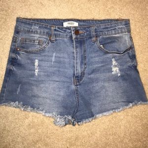 High waisted Denim shorts size 28 forever 21